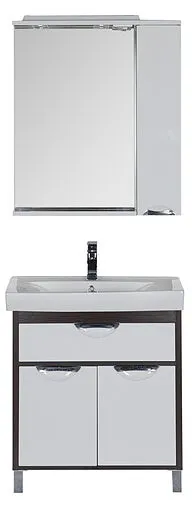 Шкаф-зеркало Aquanet Гретта 75 R белый/венге 00173995