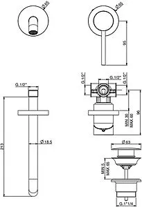 Смеситель для раковины из стены Gattoni Circle Two белый матовый 9137/91BO, 2