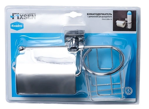 Держатель туалетной бумаги Fixsen Kvadro хром FX-61309+10