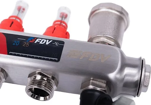 Группа коллекторная с расходомерами 2 отвода 1&quot;в/в x ¾&quot;ек FDV S1103C-2/2