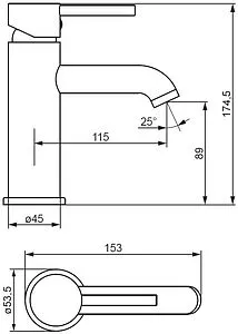 Смеситель для раковины Damixa Scandinavian Pure хром 360210000 Смеситель для раковины Damixa Scandinavian Pure хром 360210000, 2