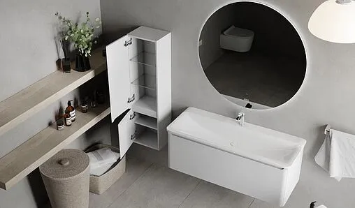 Тумба-умывальник подвесная Raval Welto 120 белый Wel.01.120/P/W/RL+Solo.08.120/W/RL