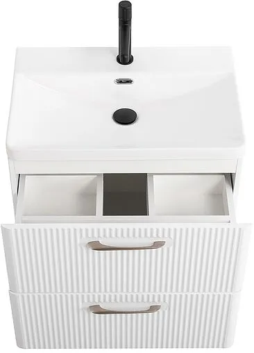 Тумба-умывальник подвесная BelBagno DUE 60 Bianco Lucido DUE-600-2C-SO-BL-P+BB-8076-3-60