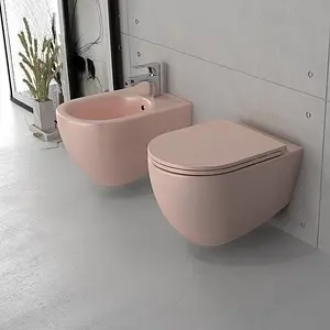 Унитаз подвесной безободковый ISVEA Infinity лососевый 10NF02001SV-2S Унитаз подвесной безободковый ISVEA Infinity лососевый 10NF02001SV-2S, 4