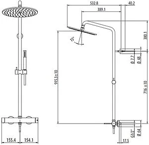Душевая система со смесителем для душа Gattoni Circle One хром 9095/PDC0 Душевая система со смесителем для душа Gattoni Circle One хром 9095/PDC0, 2
