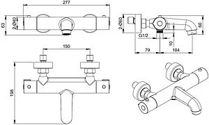 Термостат для ванны Aquatek Вега хром AQ1043CR Термостат для ванны Aquatek Вега хром AQ1043CR, 2