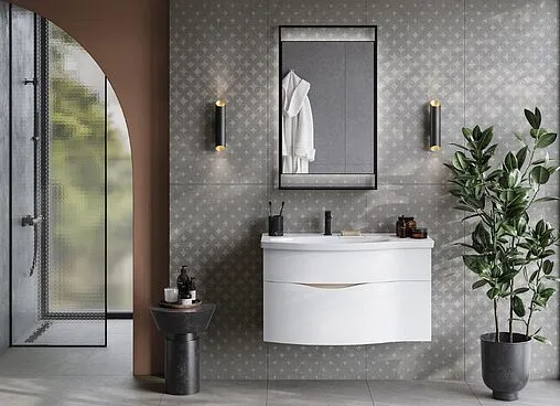 Тумба-умывальник подвесная Kerama Marazzi Riva 100 L белый RV.100LhWHT.M+RV.wb.100Lh