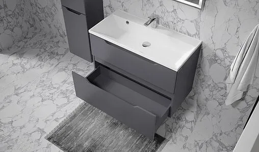 Тумба-умывальник подвесная Raval Wector 90 антрацит Wct.01.90/P/A/MD+4627173210195