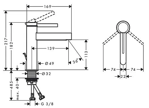 Смеситель для раковины Hansgrohe Finoris 110 белый матовый 76020700