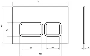 Клавиша смыва для унитаза Ravak TWIN Flat X01739 сатин Клавиша смыва для унитаза Ravak TWIN Flat X01739 сатин, 2