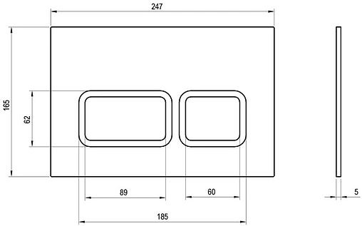 Клавиша смыва для унитаза Ravak TWIN Flat X01739 сатин