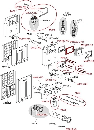 Инсталляция для подвесного унитаза AlcaPlast Alcamodul AM100/1000