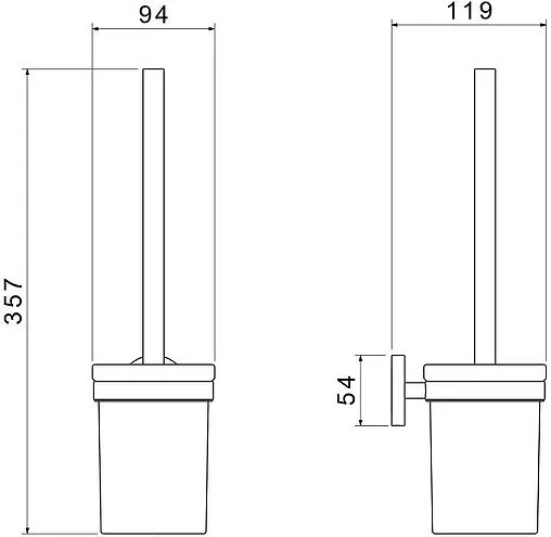 Ёршик для унитаза Aquatek Европа чёрный матовый AQ4110MB