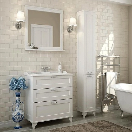 Тумба-умывальник напольная Aquaton Леон 80 H дуб белый 1A1878K0LBPS0