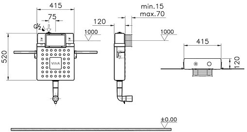 Смывной бачок скрытого монтажа VitrA V12 762-1740-01