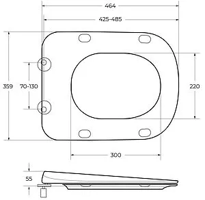 Крышка-сиденье для унитаза с микролифтом Cezares Lux белый CZR-159-SC Крышка-сиденье для унитаза с микролифтом Cezares Lux белый CZR-159-SC, 2