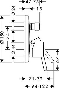 Смеситель для ванны скрытого монтажа Hansgrohe Talis S хром 32475000, 2