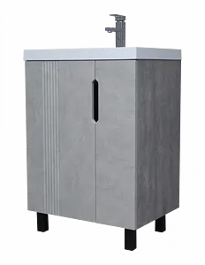 Тумба-умывальник напольный Айсберг Марта 60 бетон DA3503T+4670142930044, 1