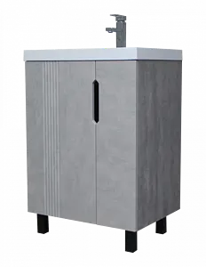 Тумба-умывальник напольная Айсберг Марта 60 бетон DA3503T+4670142930044, 1