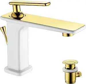 Смеситель для раковины Lemark Mista золото/белый LM6406WG Смеситель для раковины Lemark Mista золото/белый LM6406WG, 1