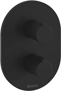 Термостат для 2 потребителей Ravak Chrome чёрный матовый X070432 Термостат для 2 потребителей Ravak Chrome чёрный матовый X070432, 1