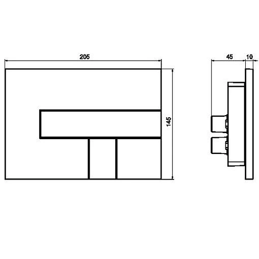 Клавиша смыва для унитаза Sanit LOS 16.733.00..0014 кнопки/хром глянцевый, панель/белый глянцевый