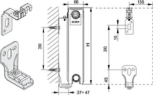 Радиатор стальной панельный Elsen ERV тип 21 500 x 600 мм ERV210506 Радиатор стальной панельный Elsen ERV тип 21 500 x 600 мм ERV210506, 3