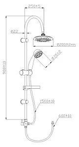 Душевая система без смесителя Gross Aqua Optima хром GA9010 Душевая система без смесителя Gross Aqua Optima хром GA9010, 2