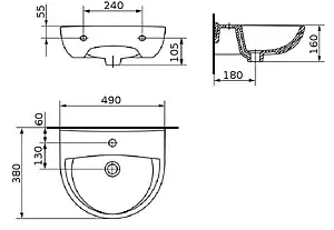 Раковина MITO Red 50 белый S-UM-MIR50/1-w, 2