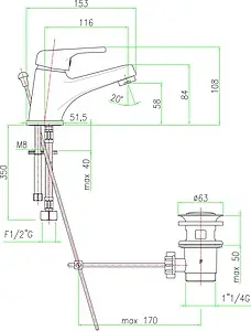 Смеситель для раковины Fiore Mistral хром 42CR2710, 2