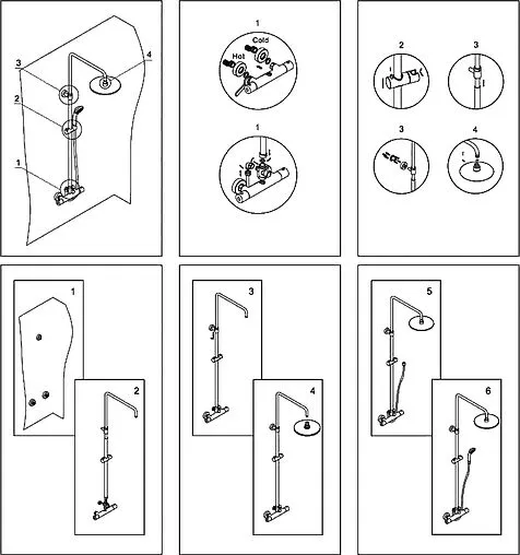 Душевая система с термостатом для душа Wasserkraft хром A13302