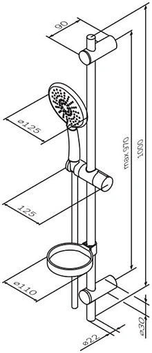 Душевая стойка Am.Pm Bliss L хром F0153164