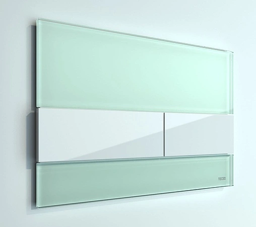 Клавиша смыва для унитаза TECEsquare 9240803 кнопки/белый глянцевый, панель/стекло мятный зеленый