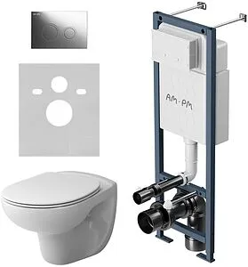 Комплект 6 в 1 Am.Pm Willow IS110151.DX15C1700 с кнопкой хром глянцевый, 1