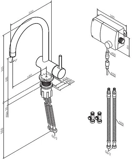 Смеситель для кухни Am.Pm Like S хром F8007900