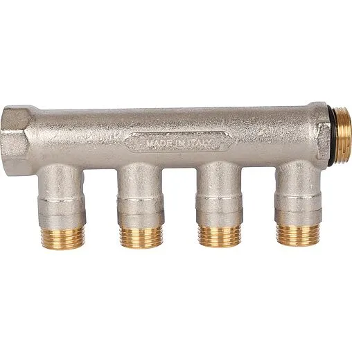 Коллектор запорный проходной 4 отвода синий ¾&quot;в/н x ½&quot;н Stout SMB 6211 341204