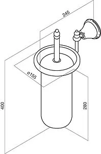 Ёршик для унитаза Am.Pm 5 O Clock хром/белый A2533300 Ёршик для унитаза Am.Pm 5 O Clock хром/белый A2533300, 2