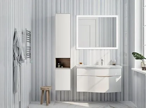 Тумба-умывальник подвесная Kerama Marazzi Riva 100 R белый RV.100RhWHT.M+RV.wb.100Rh