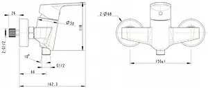 Смеситель для душа Bravat Line хром F95299C-1 Смеситель для душа Bravat Line хром F95299C-1, 2