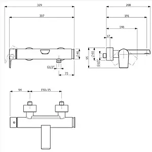 Смеситель для ванны Villeroy&Boch Liberty хром TVT10700100061 Смеситель для ванны Villeroy&Boch Liberty хром TVT10700100061, 2