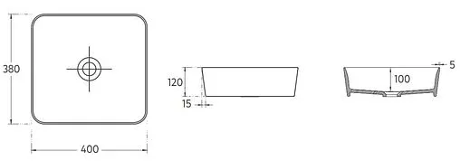 Раковина ISVEA Peak 40 белый глянцевый 10PE65040SV