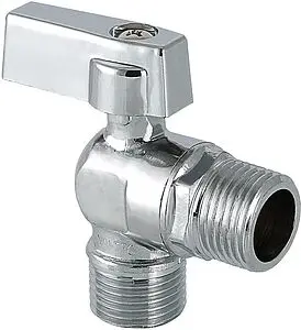 Кран шаровый угловой для бытовой техники ½"н x ¾"н хром Valtec VT.392.N.05 Кран шаровый угловой для бытовой техники ½"н x ¾"н хром Valtec VT.392.N.05, 1