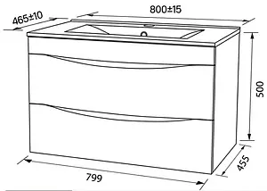 Тумба под умывальник подвесная IDDIS Cloud 80 белый CLO80W0i95 Тумба под умывальник подвесная IDDIS Cloud 80 белый CLO80W0i95, 2