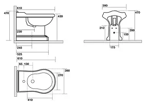 Биде напольное Kerasan Retro белый 102201*1, 2