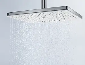 Лейка верхнего душа с потолочным креплением Hansgrohe Rainmaker Select 460 1jet белое стекло/хром 24002400, 4