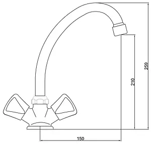 Смеситель для кухни Gross Aqua Astra хром 3740045C-B03 Смеситель для кухни Gross Aqua Astra хром 3740045C-B03, 2