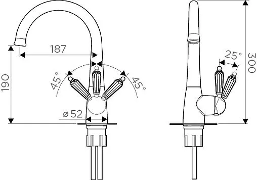 Смеситель для кухни Omoikiri Kanagawa хром 4994073