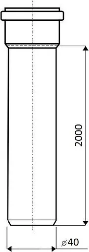 Труба канализационная внутренняя D=40мм L=2000мм Ostendorf HTEM 111060