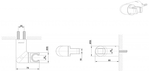 Держатель ручного душа Bravat чёрный матовый P7185BW-ENG