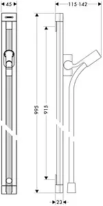 Душевая штанга Hansgrohe Unica E 90 хром/белый 27640400 Душевая штанга Hansgrohe Unica E 90 хром/белый 27640400, 2